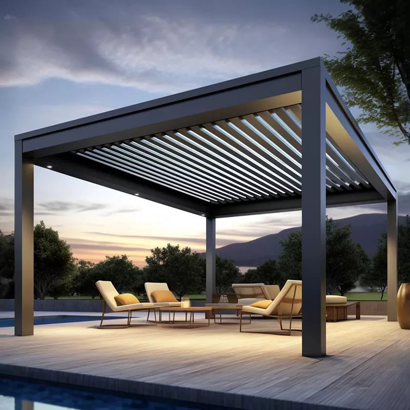 Állítható zsalugáteres alumínium pergola